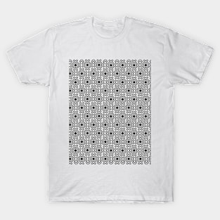 Polynesian Tattoo Style Tribal Valentines Motif Pattern Black and White T-Shirt